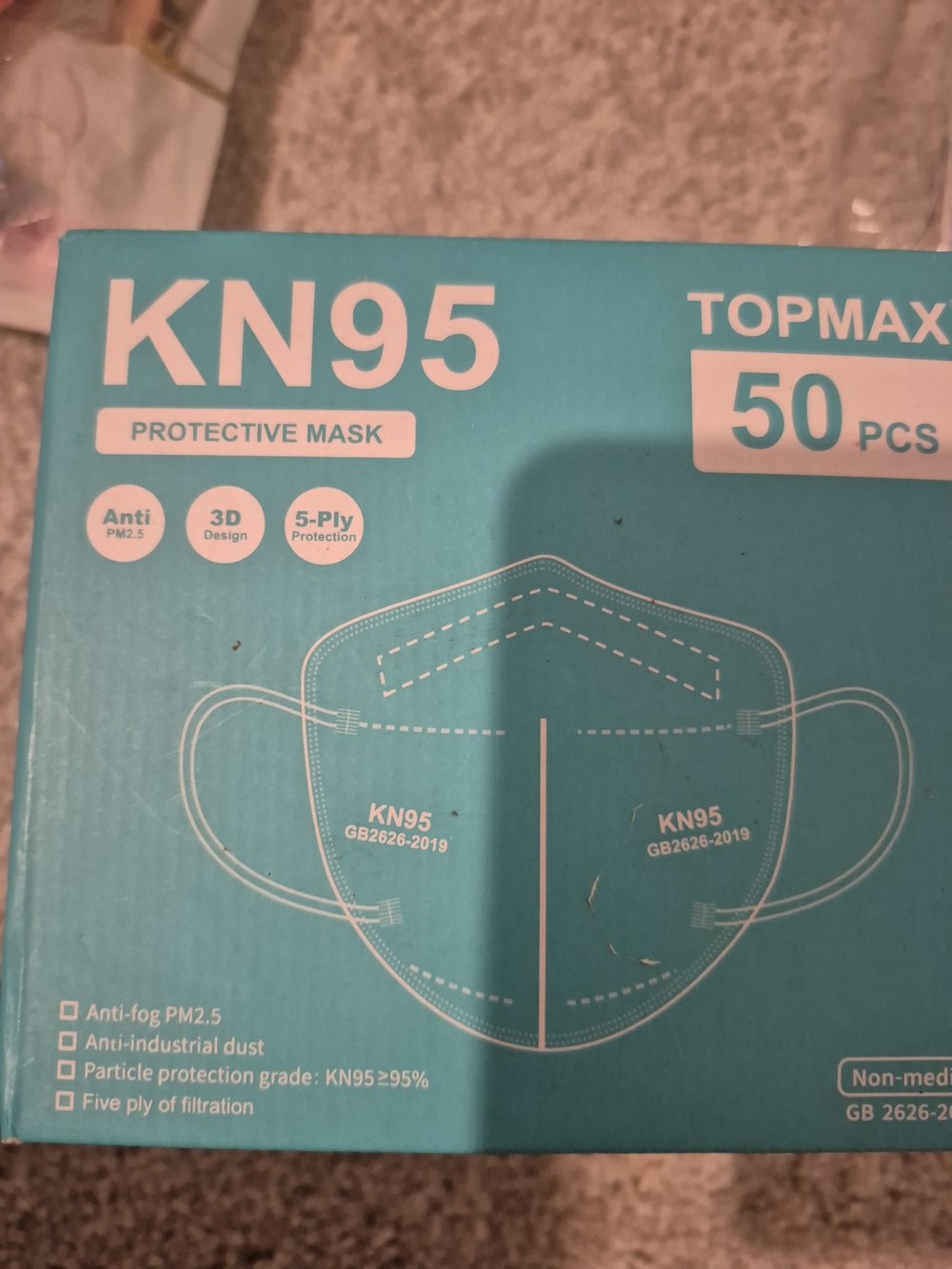 KN95 Protective Mask - Teal (50 pcs)